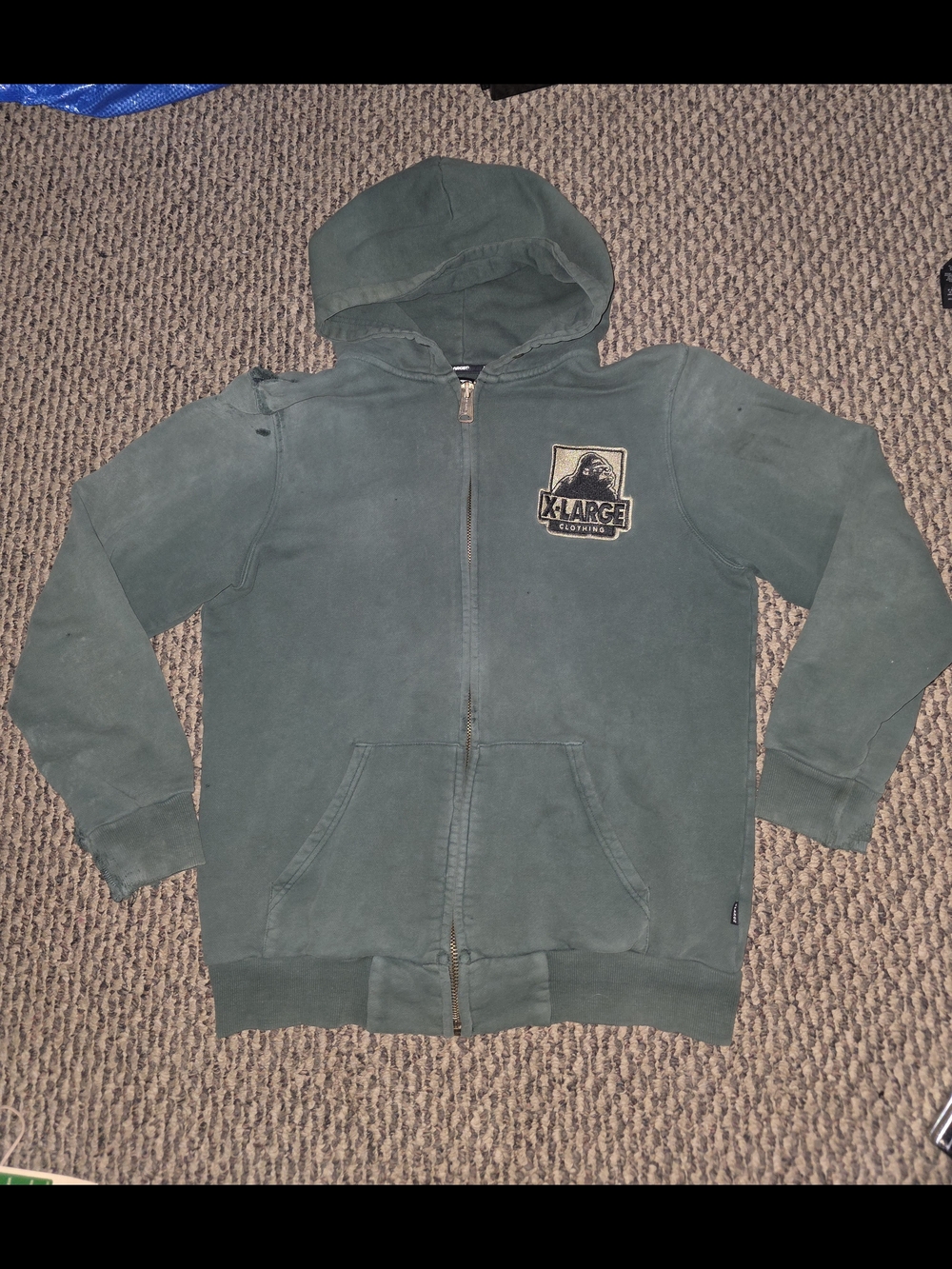 Green Zip-Up Hoodie Jacket